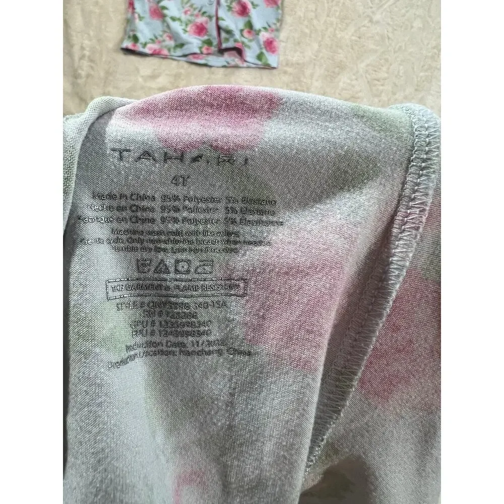 Girls 4T Pajama Bundle 2 Sets Bamboo Goosies Tahari Floral Butterflies EUC